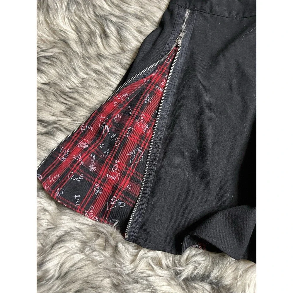 Her Universe Disney Cruella Zipper Pleated Suspender Skirt Size M